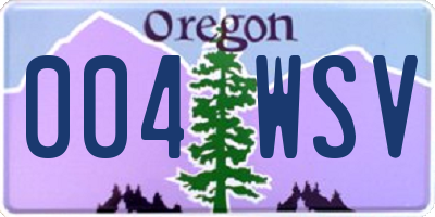 OR license plate 004WSV