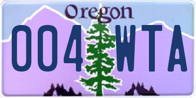 OR license plate 004WTA