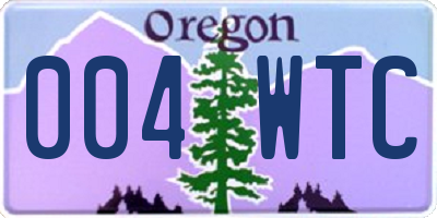 OR license plate 004WTC