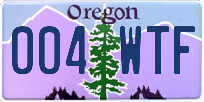OR license plate 004WTF