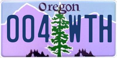 OR license plate 004WTH