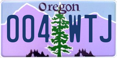 OR license plate 004WTJ