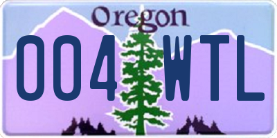 OR license plate 004WTL