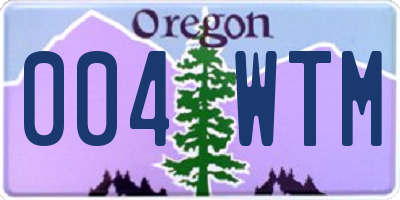 OR license plate 004WTM