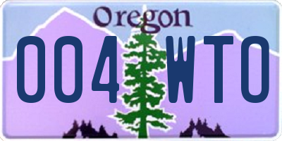 OR license plate 004WTO