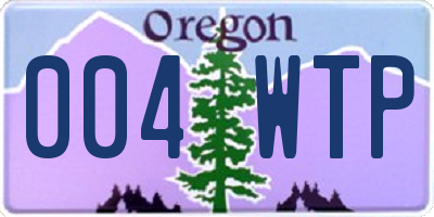 OR license plate 004WTP