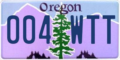 OR license plate 004WTT
