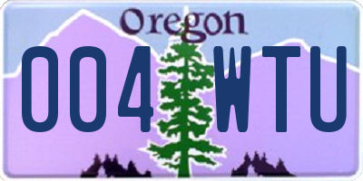 OR license plate 004WTU