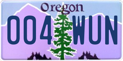 OR license plate 004WUN