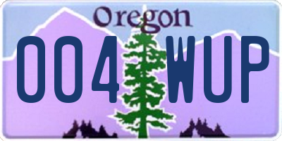 OR license plate 004WUP