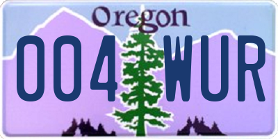 OR license plate 004WUR