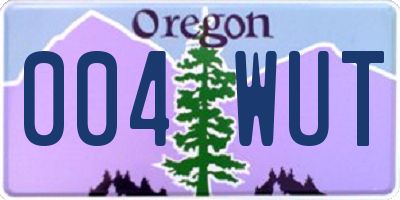 OR license plate 004WUT