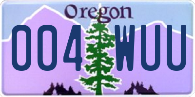 OR license plate 004WUU