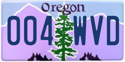 OR license plate 004WVD