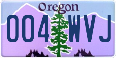 OR license plate 004WVJ