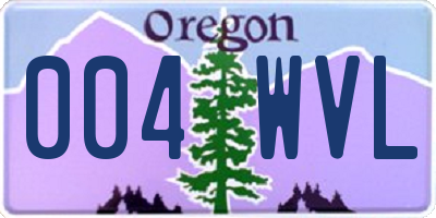 OR license plate 004WVL