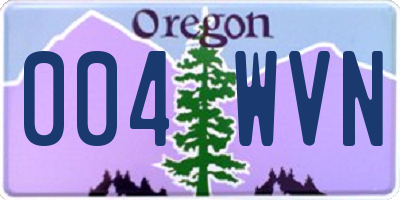 OR license plate 004WVN