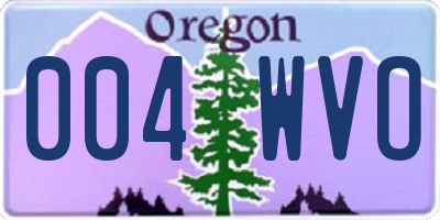 OR license plate 004WVO