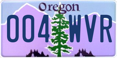 OR license plate 004WVR