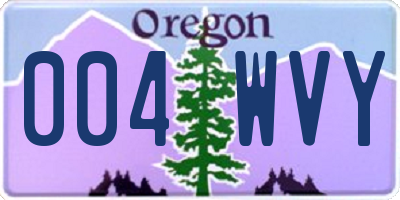 OR license plate 004WVY