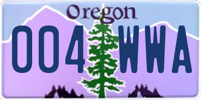 OR license plate 004WWA
