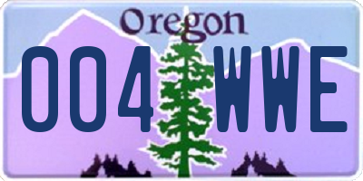 OR license plate 004WWE