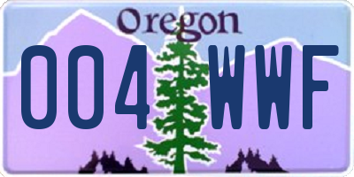 OR license plate 004WWF