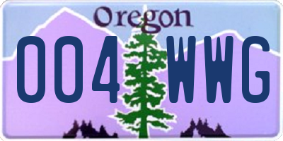 OR license plate 004WWG