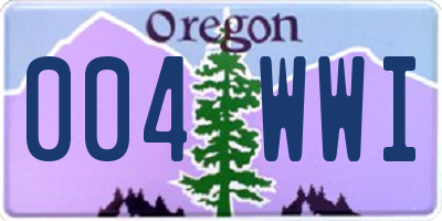 OR license plate 004WWI