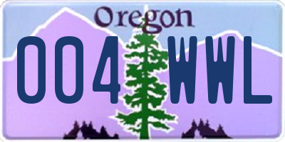 OR license plate 004WWL