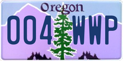 OR license plate 004WWP