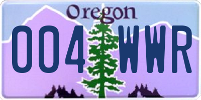 OR license plate 004WWR