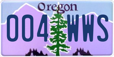 OR license plate 004WWS