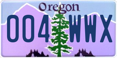 OR license plate 004WWX