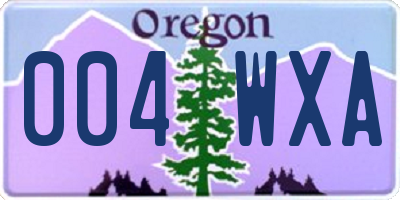 OR license plate 004WXA