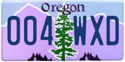 OR license plate 004WXD