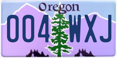 OR license plate 004WXJ