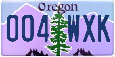 OR license plate 004WXK