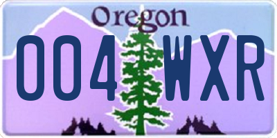OR license plate 004WXR