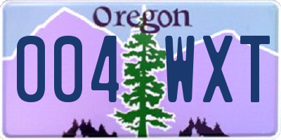 OR license plate 004WXT