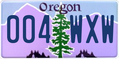 OR license plate 004WXW
