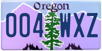 OR license plate 004WXZ