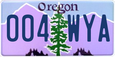 OR license plate 004WYA