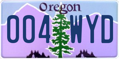 OR license plate 004WYD
