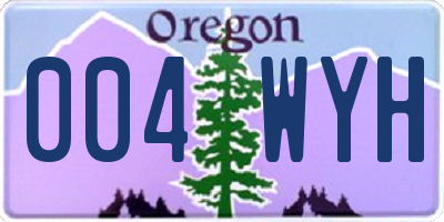 OR license plate 004WYH