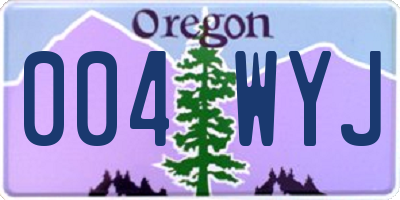 OR license plate 004WYJ
