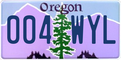 OR license plate 004WYL