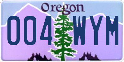 OR license plate 004WYM