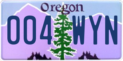 OR license plate 004WYN