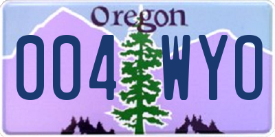 OR license plate 004WYO